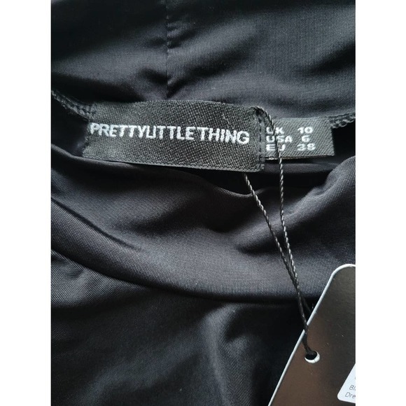 Pretty Little Things Ruched Bodycon Black Mini Dress Size 6‎ - Picture 9 of 9